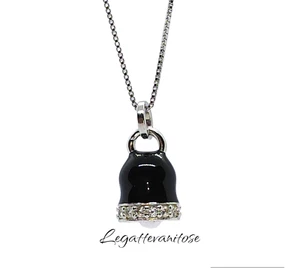 collana donna in argento 925 campanella Capri Nera con catenina ARGENTO 925 - Foto 1 di 13