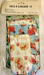 Bolsas de regalo de Navidad con lazos envoltura papel artesanía conjunto de 12 hechas en Corea NOS - Imagen 1 de 6