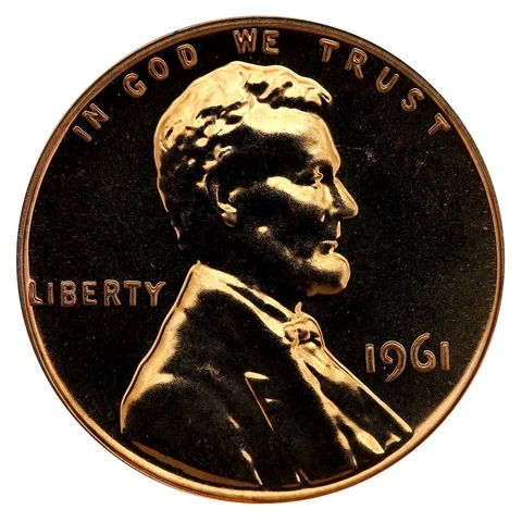 1961 Lincoln Memorial Cent Penny Gem Proof Mint Coin No Mint Mark Uncirculated Cover