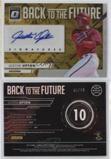2016 Donruss Optic Back to the Future Signatures Gold /10 Justin Upton Auto