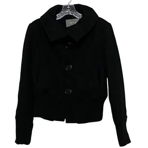 Apt 9 Wool Jacket Womens S Black Dark Academia Military Citycore Dollcore Classy - Picture 1 of 6