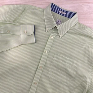 Peter Millar Freizeithemd Herren 2XL grün-weiß gestreift 100% Baumwolle Button Down - Bild 1 von 6