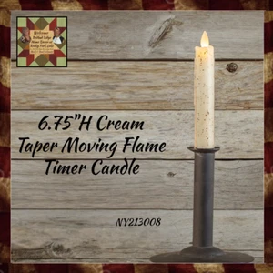 Cremefarbene konische bewegliche Bewegung Flamme Timer Kerze 6,75" Höhe 2er Set - Bild 1 von 2