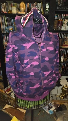 Purple Bathing Ape Shark Hoodie - Image 1 of 4