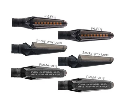 Juego de 4 luces LED de señal de giro para motocicleta de humo indicador secuencial de agua que fluye Foto 1 de 4