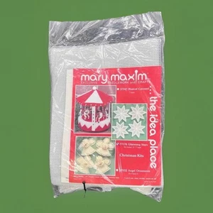 Mary Maxim Needlework Christmas Kits Glistening Stars 77176 Makes 16 Vintage - Picture 1 of 13