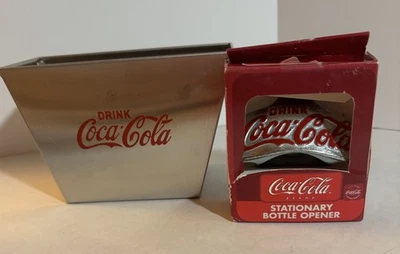 Coca-Cola-Coke Wall Mount Stationary Bottle Opener & Stainless Steel Cap Catcher - Image 1 of 4