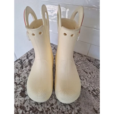 Botas de lluvia Crocs Kids Handle It Rainbow talla J2 amarillo crema mantequilla Foto 1 de 4