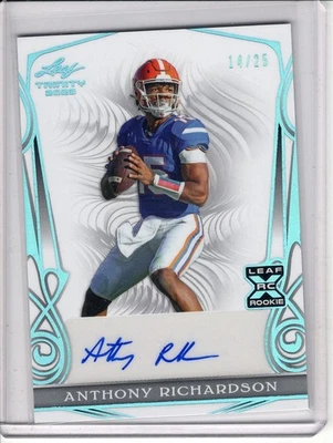 2023 LEAF TRINITY ANTHONY RICHARDSON ROOKIE/RC AUTO #14/25 - Image 1 of 2
