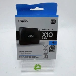 New Crucial Portable X10 Pro 4TB USB 3.2 Gen2x2 SSD MTXUG Shelf Wear - Picture 1 of 6