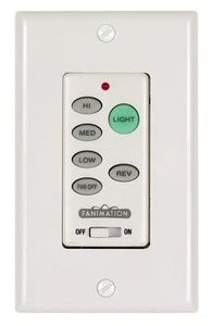 Fanimation C21 White 3 Speed Reversible Fan & Light Wall Control - Picture 1 of 2