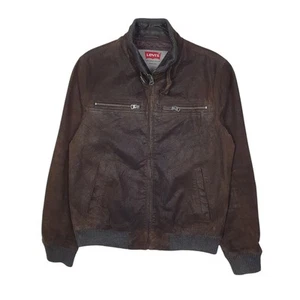 LEVIS Leather Jacket Coat Bomber Mens M - Picture 1 of 8