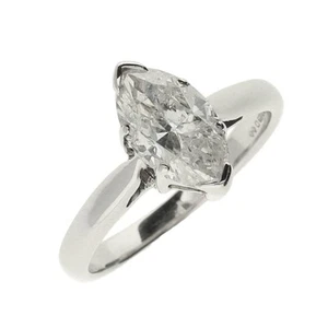 Ladies 18ct White Gold Marquise Diamond Engagement Ring - 1.00ct - Picture 1 of 4