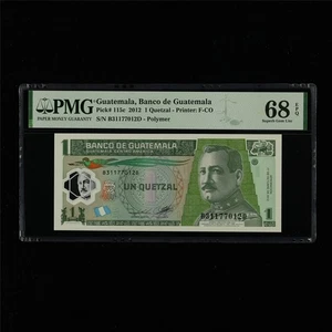 Guatemala Banco de Guatemala 2012 1 selección de Quetzal #115c PMG 68 EPQ UNC - Imagen 1 de 4