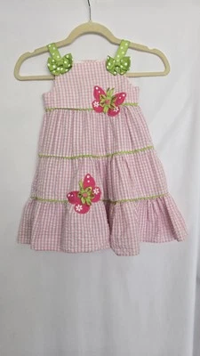 Emily Rose розовый имбирь Seersucker бабочка платье девочек 4T сарафан оборки - Изображение 1 из 2