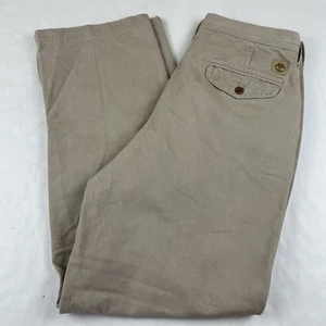 Timberland Khaki Chino Pants Men’s Sz 32x34* Flat Front Cotton Straight Leg - Picture 1 of 10