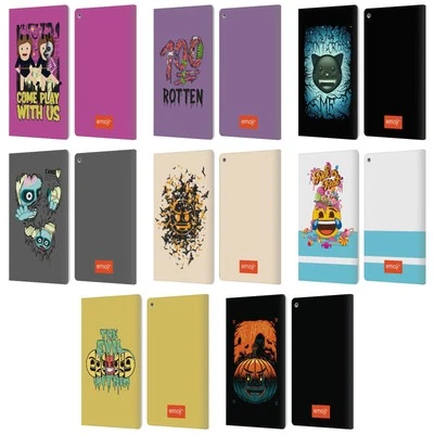 OFFICIAL emoji® HALLOWEEN LEATHER BOOK WALLET CASE COVER FOR AMAZON FIRE - Image 1 of 4