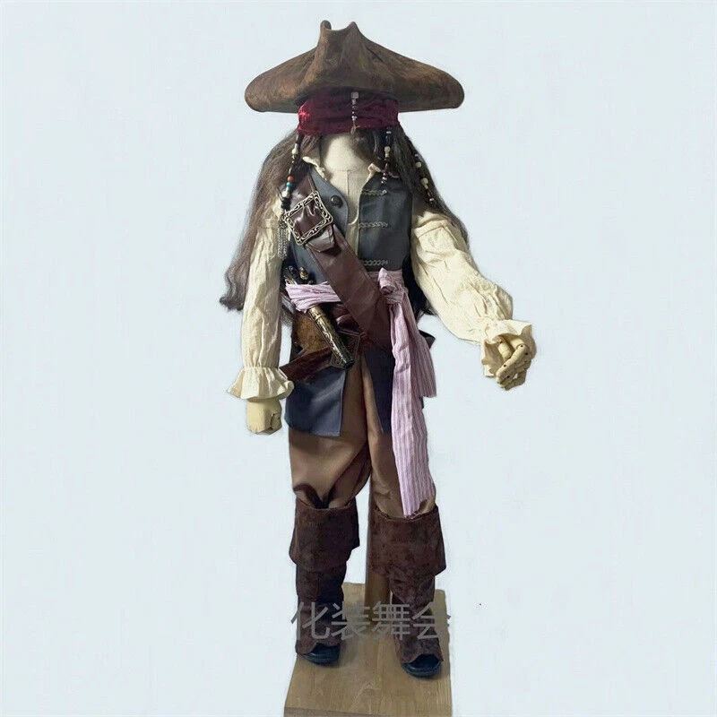 Disfraz de Jack Sparrow Niños Piratas del Caribe Juegos con disfraces Halloween Top Pantalones Foto 1 de 4