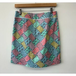 Gonna Vineyard Vines Margo taglia 2 patchwork nautico 100% cotone preppy - Foto 1 di 6