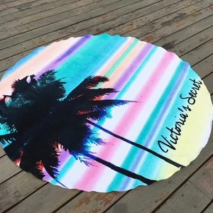 BN Victoria Secret round gym sports picnic beach towel 100%cotton - Picture 1 of 4