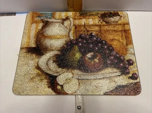 Decorative Counter Saver Tempered Glass Fruit Farmhouse Scene 9 x 8" - Picture 1 of 5