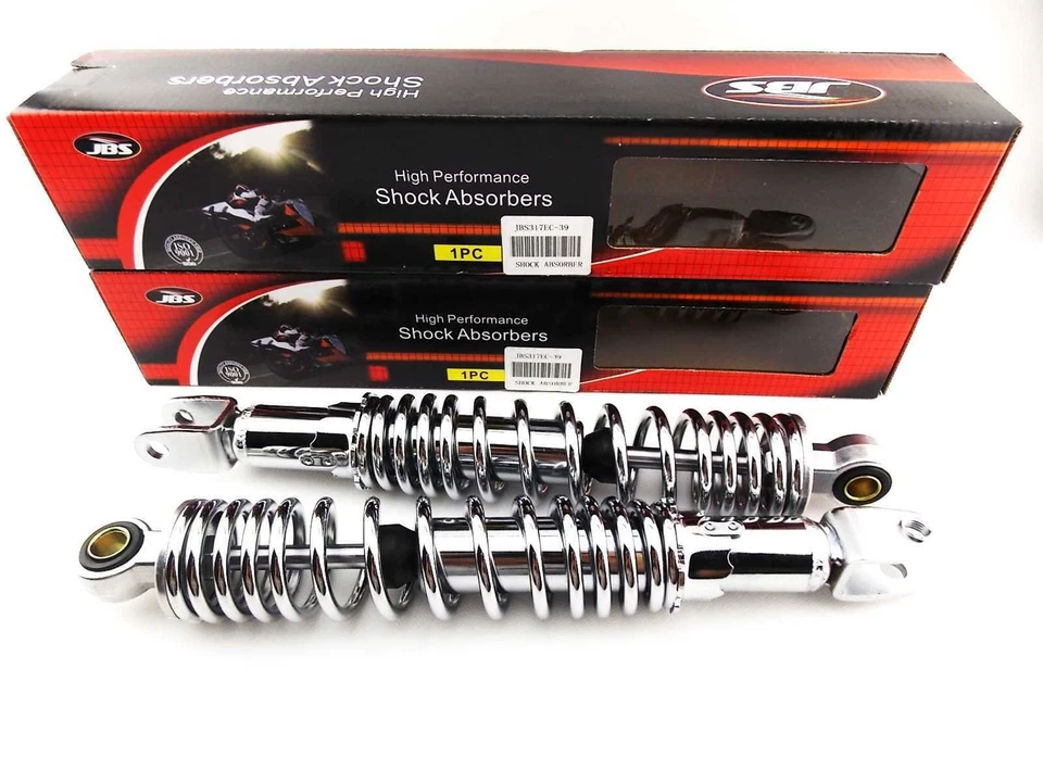 AMORTIGUADORES TRASEROS HONDA CB500T 317mm JBS CROMADOS OJO A HENDIDURA NC Foto 1 de 4