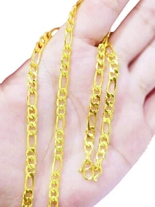 Gold Chain Necklace 22k 23k 24k Thai Gp Plated handcrafts Luxury Jewelry 18-24" - Picture 1 of 11