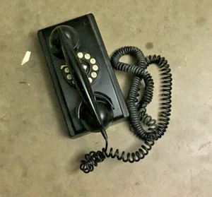 Telefono Crosley nero modello CR55 pulsante cavo fisso montaggio a parete retrò MCM - Foto 1 di 2