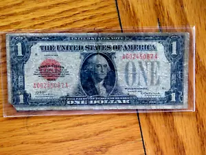 1928 $1 One Dollar Legal Tender Red Seal United States Note Funny back D10 - Picture 1 of 2