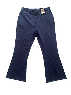 Navy Blue Kick Flare Joggers By TU Elasticated Waist With Pockets Size L New ￼ - Image 1 of 4