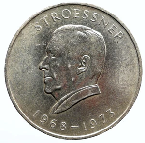 1968 PARAGUAY President Stroessner Genuine OLD Silver 300 Guaranies Coin i95787 - Picture 1 of 3