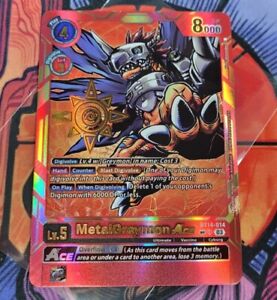 ✨MetalGreymon ACE BT14-014 BT15 SR SP Super Parallel Crest Eng Digimon Card #1
