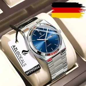 HERRENUHR EDELSTAHL WASSERDICHT HERREN UHR LUXUS - Bild 1 von 13