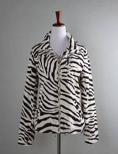 LAUREN RALPH LAUREN Active NWT $148 Zebra Stripe Athletic Jacket Top Size Medium - Picture 1 of 6