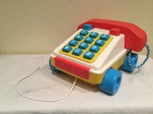 VTG. 1970’S CHICCO TODDLER PUSH BUTTON PULL TOY TELEPHONE, ITALY, VHTF - Picture 1 of 8