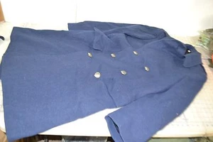 *overcoat trench mans wool 28 OZ blue -85 size 35 Long heavy military air force - Picture 1 of 7
