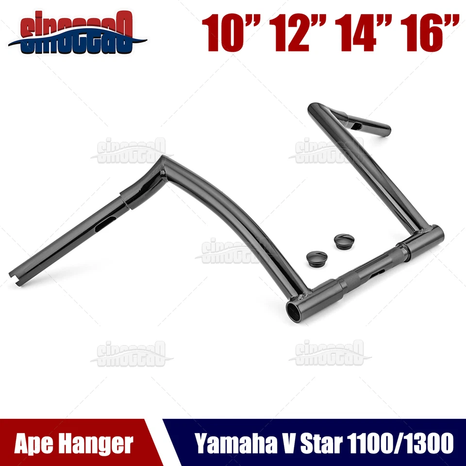 Manillar de suspensión de 10" 12" 14" 16" para Yamaha Road Star V-Star 1300 Foto 1 de 4