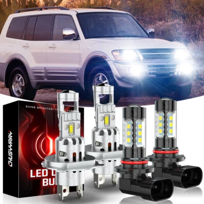 Para Mitsubishi Montero 2001-2005 2006 lâmpadas de faróis de LED feixe Hi/Lo + luz de neblina - Imagem 1 de 4