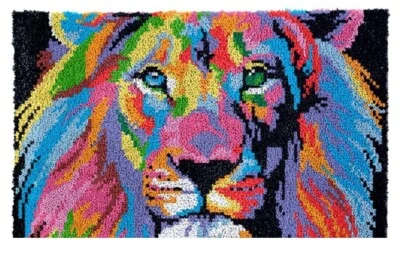 Rainbow Lion Rug Latch Hooking Kit (85x58cm) - Image 1 of 4