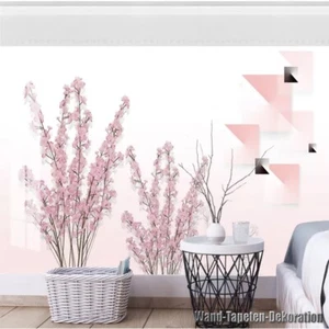 Vlies Fototapete Wandtapete Wandbilder 3D Effekt Schöne Rosa Blumen 9055 - Picture 1 of 2