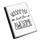 Wake Up And Be Awesome Passport Holder Cover Wallet - Funny Inspirational Quote
