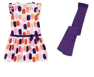 NWT GIRLS GYMBROEE FAIRY TALE FOREST OVAL DOT DRESS AND TIGHTS 12-18 MONTHS - Picture 1 of 1
