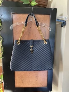 Borsa tote Rebecca Minkoff Edie in pelle trapuntata blu navy - Foto 1 di 7