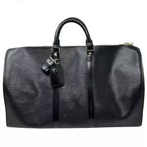 Louis Vuitton Borsone Epi nero in pelle Keepall 50 - Foto 1 di 9