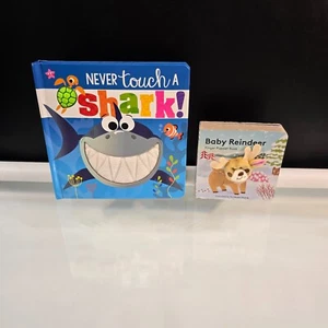 Never Touch a Shark! Touch Feel Board Book & Baby Reindeer Finger Puppet Book - Picture 1 of 8