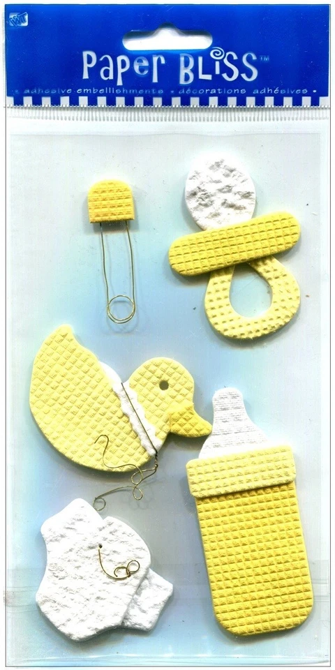 Pegatina álbum de recortes Baby Things, amarillo, 3D - Paper Bliss 39158 Foto 1 de 1