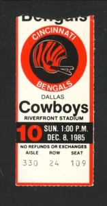 Boleto de los Cincinnati Bengals 1985 contra Dallas Cowboys Boomer 265 yardas - Imagen 1 de 1