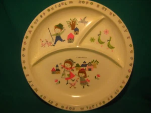 1983 PECO Shin-san Divided Child's Dinner Melamine Plate-Alphabet Along Rim-10" - Picture 1 of 4