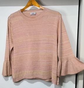 M&S Per Una Women Pink Mix 3/4 Sleeve Jumper UK 16 - Picture 1 of 6