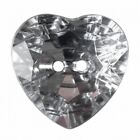 Hemline Heart Faceted Buttons Clear 20mm - per pack of 3